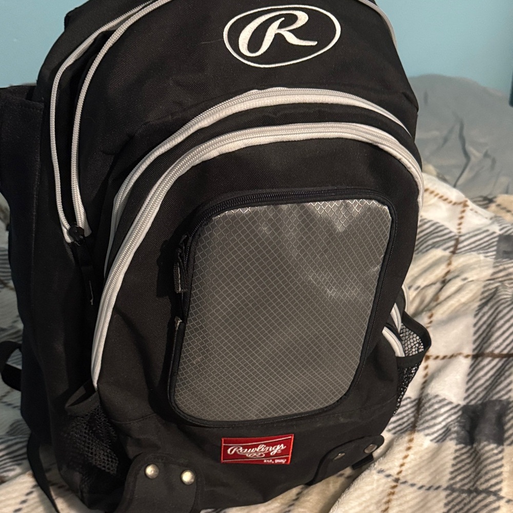 Rawlings Black and Gray Backpack for Men